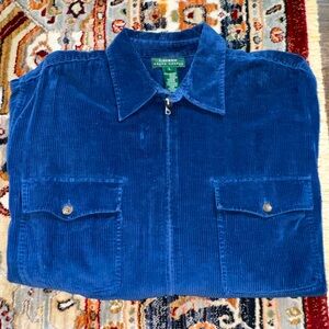Vintage Ralph Lauren Corduroy Jacket, Navy Blue, Size Large.